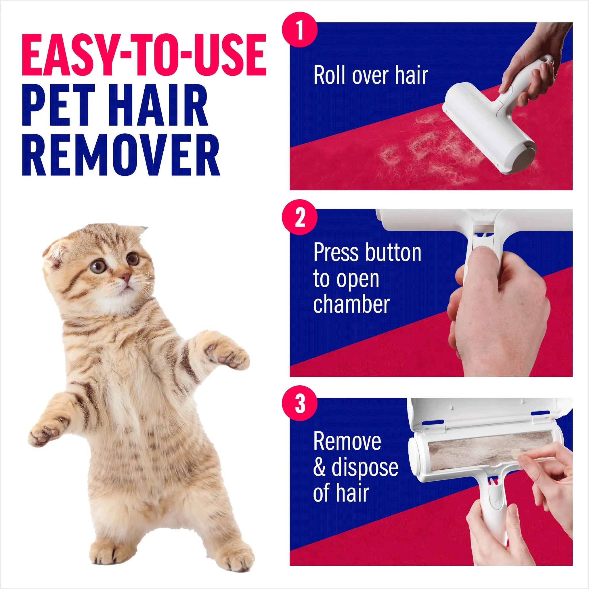 Pet Grooming Brush Easy to Clean