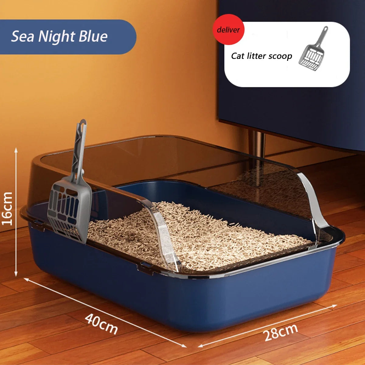 PurrClean Semi-Enclosed Litter Box