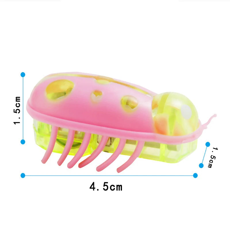 Pet interactive mini electric nano insect cat toy automatic obstacle avoidance and flipping toy battery driven Beetle toy